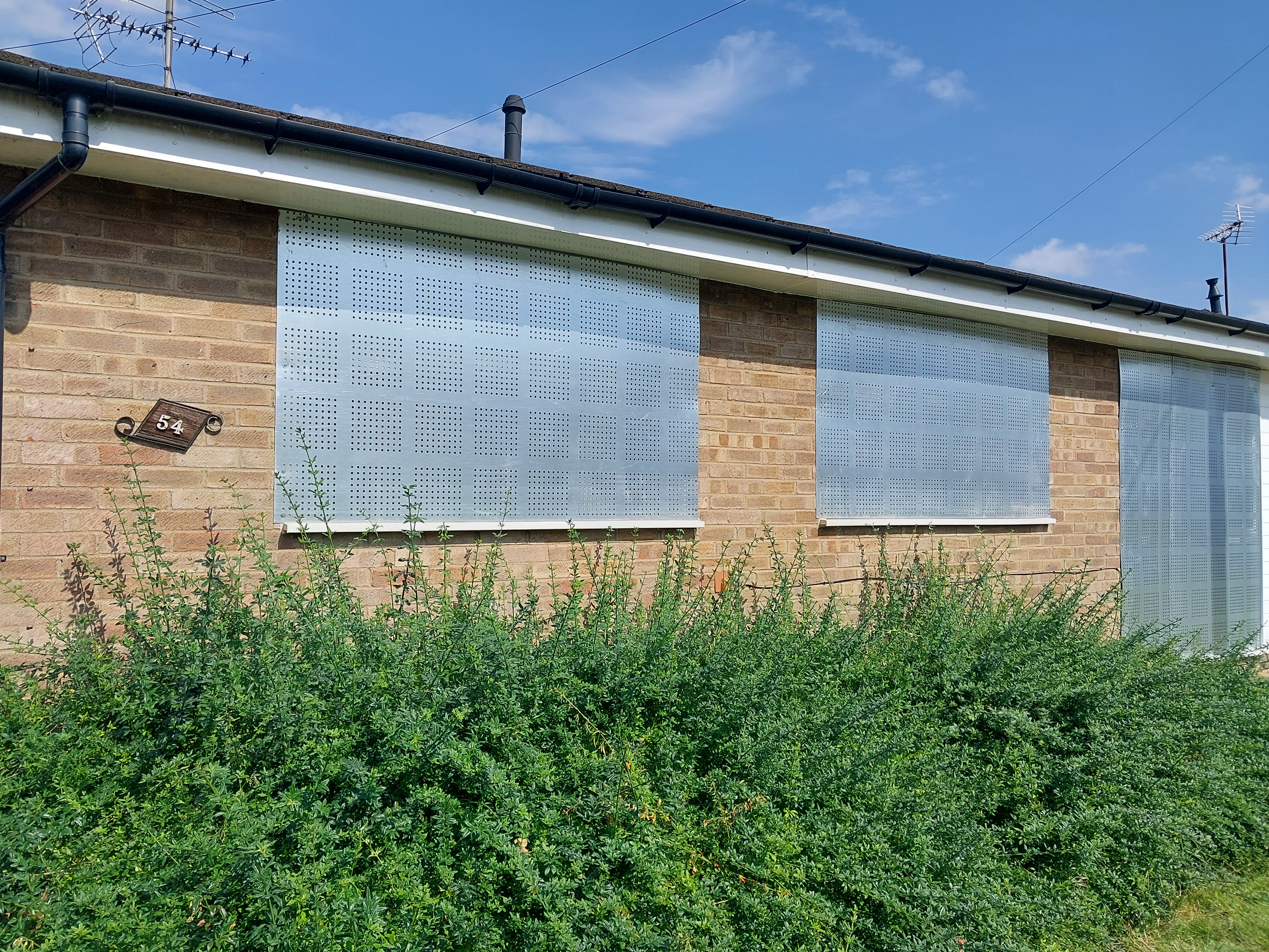 Boarded up windows