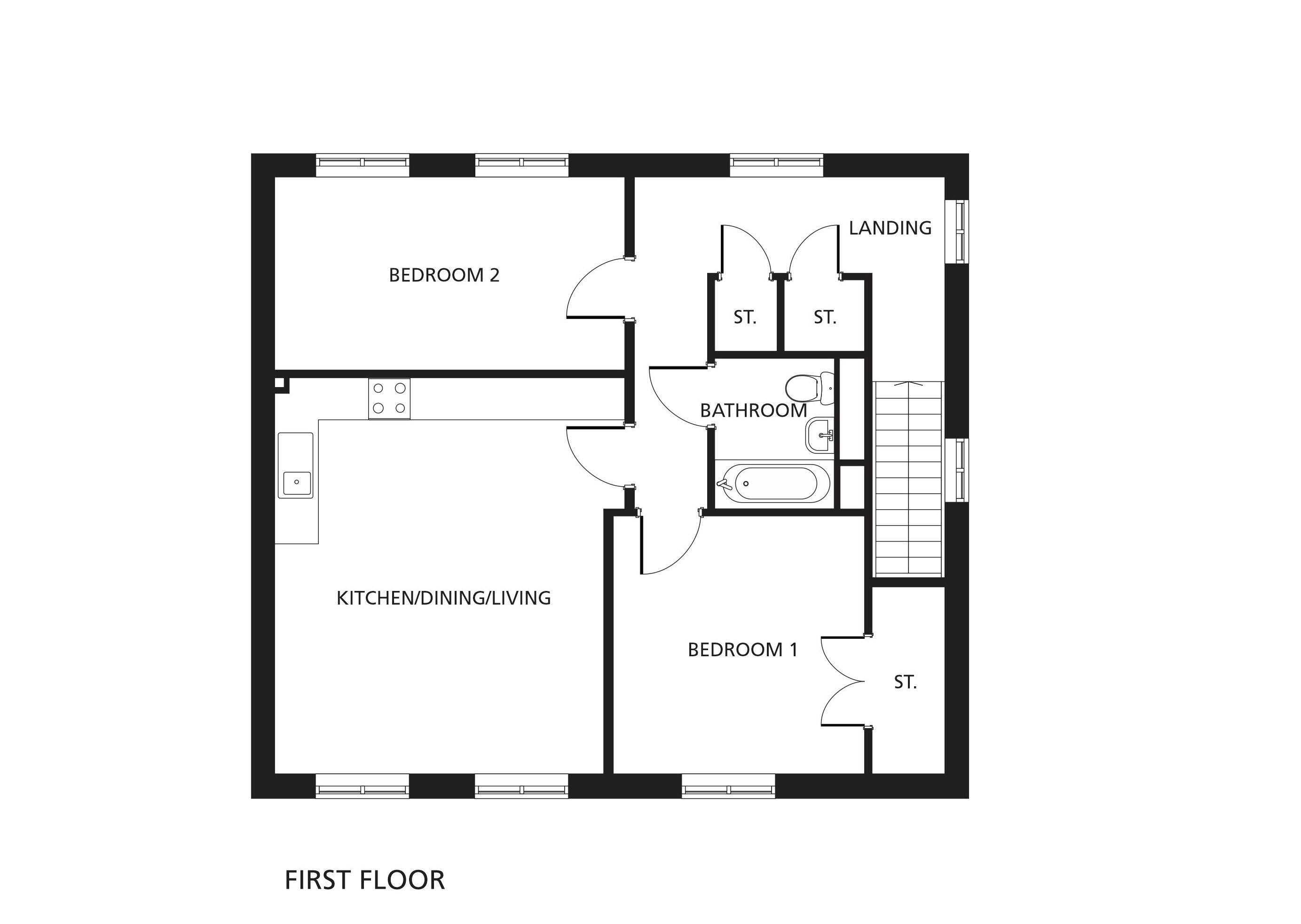 The hockly first floor, floor plans