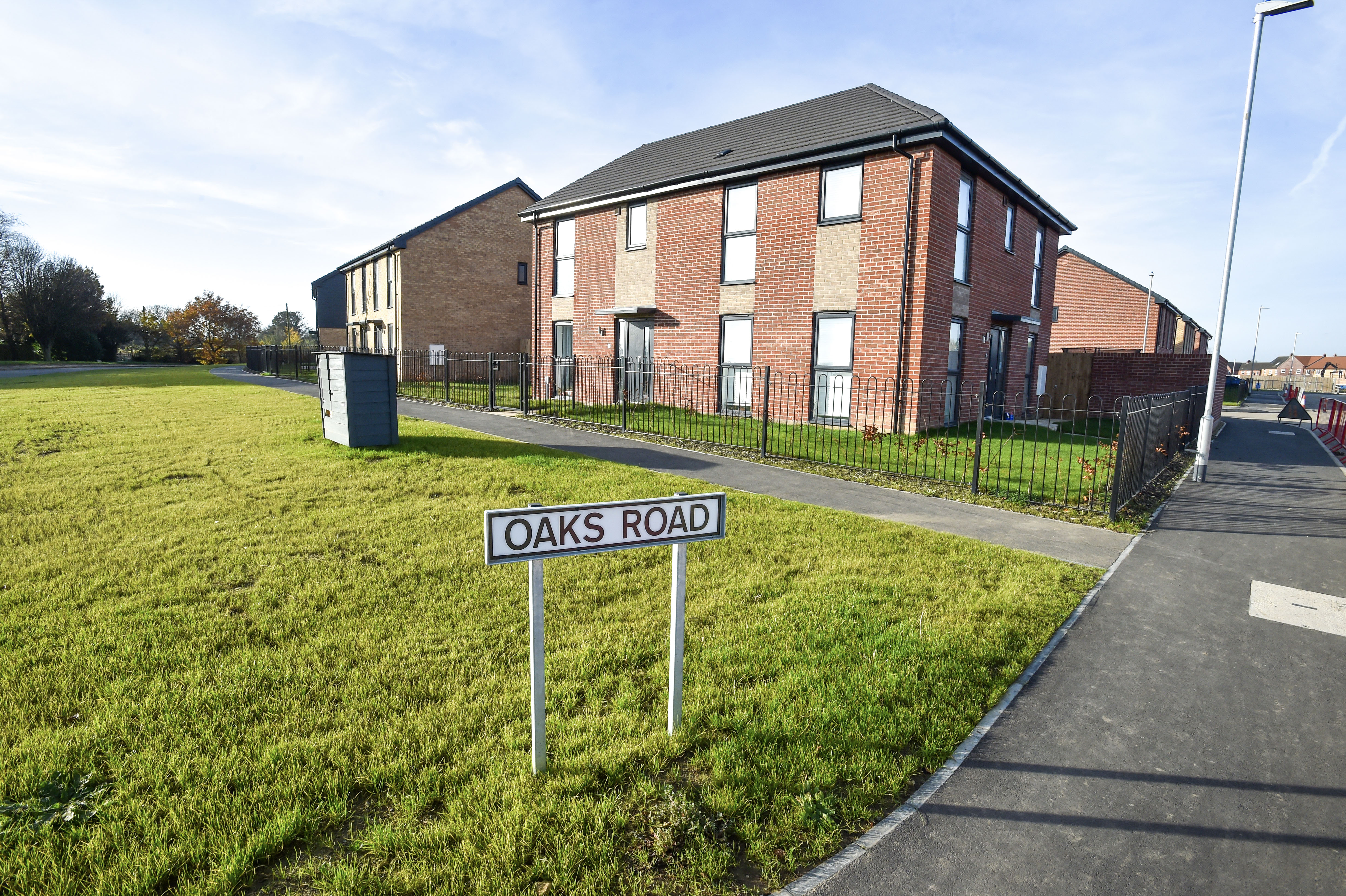 Home with street sign