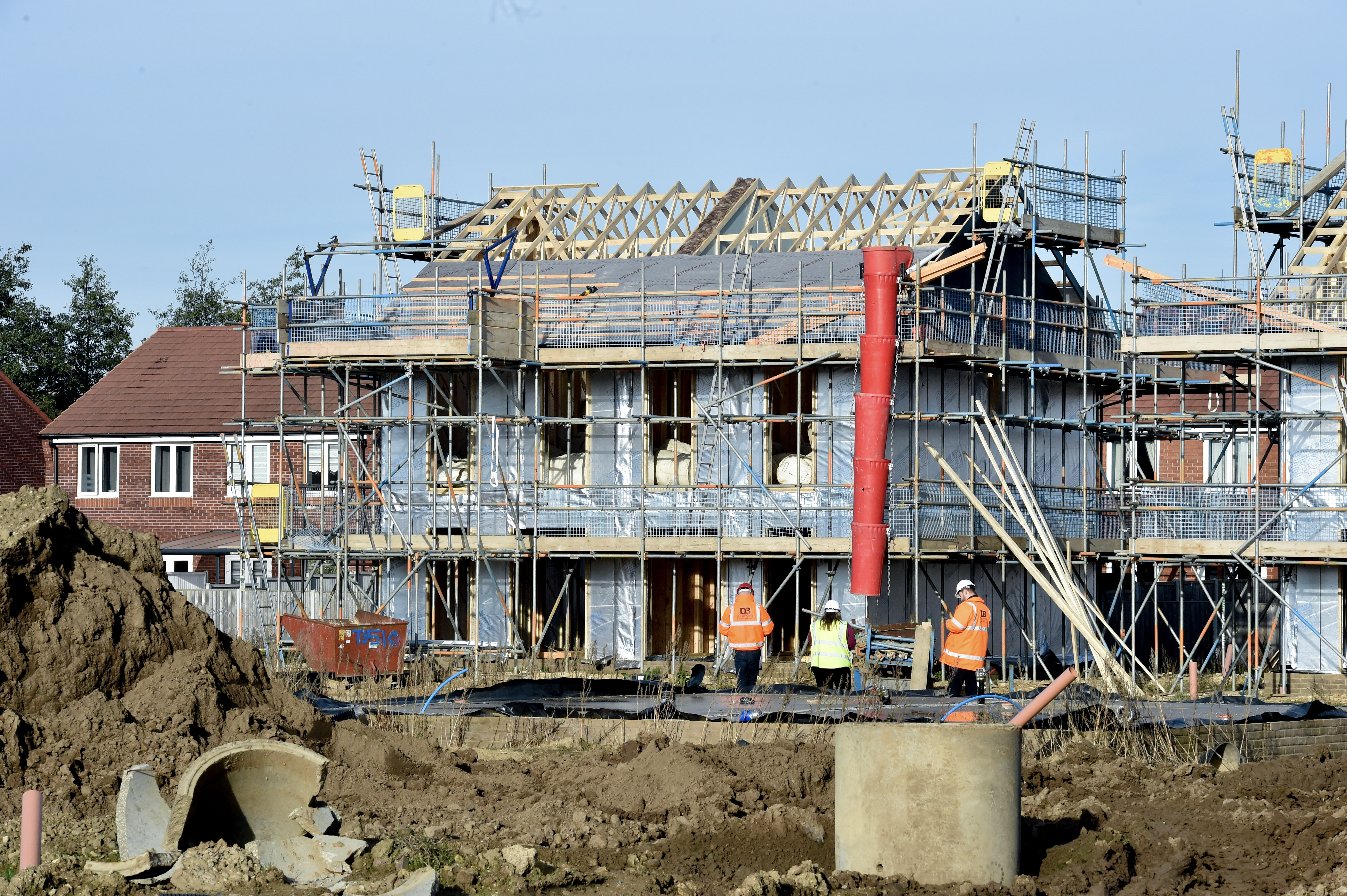 House with scaffolding