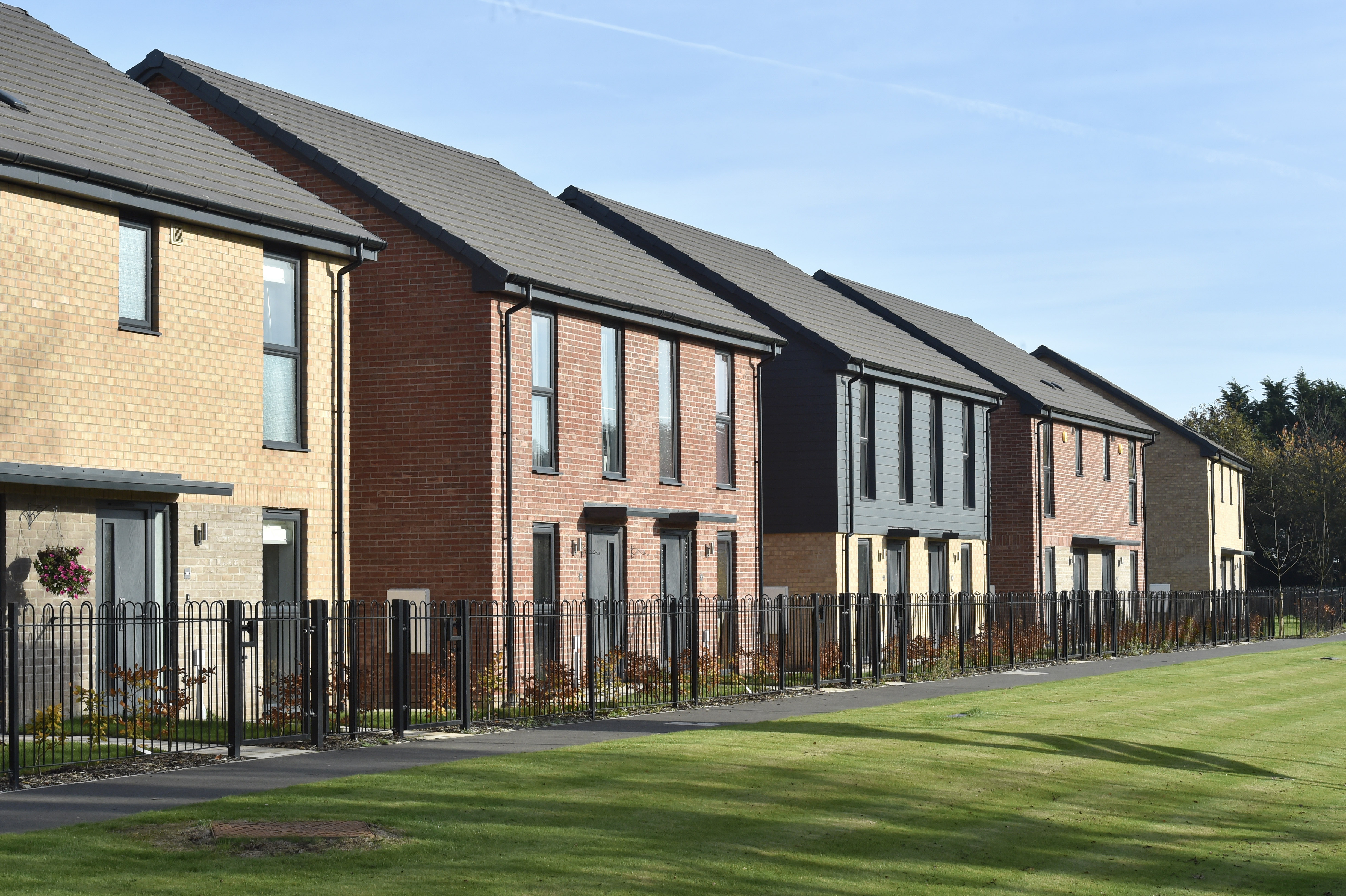 Row of new build homes