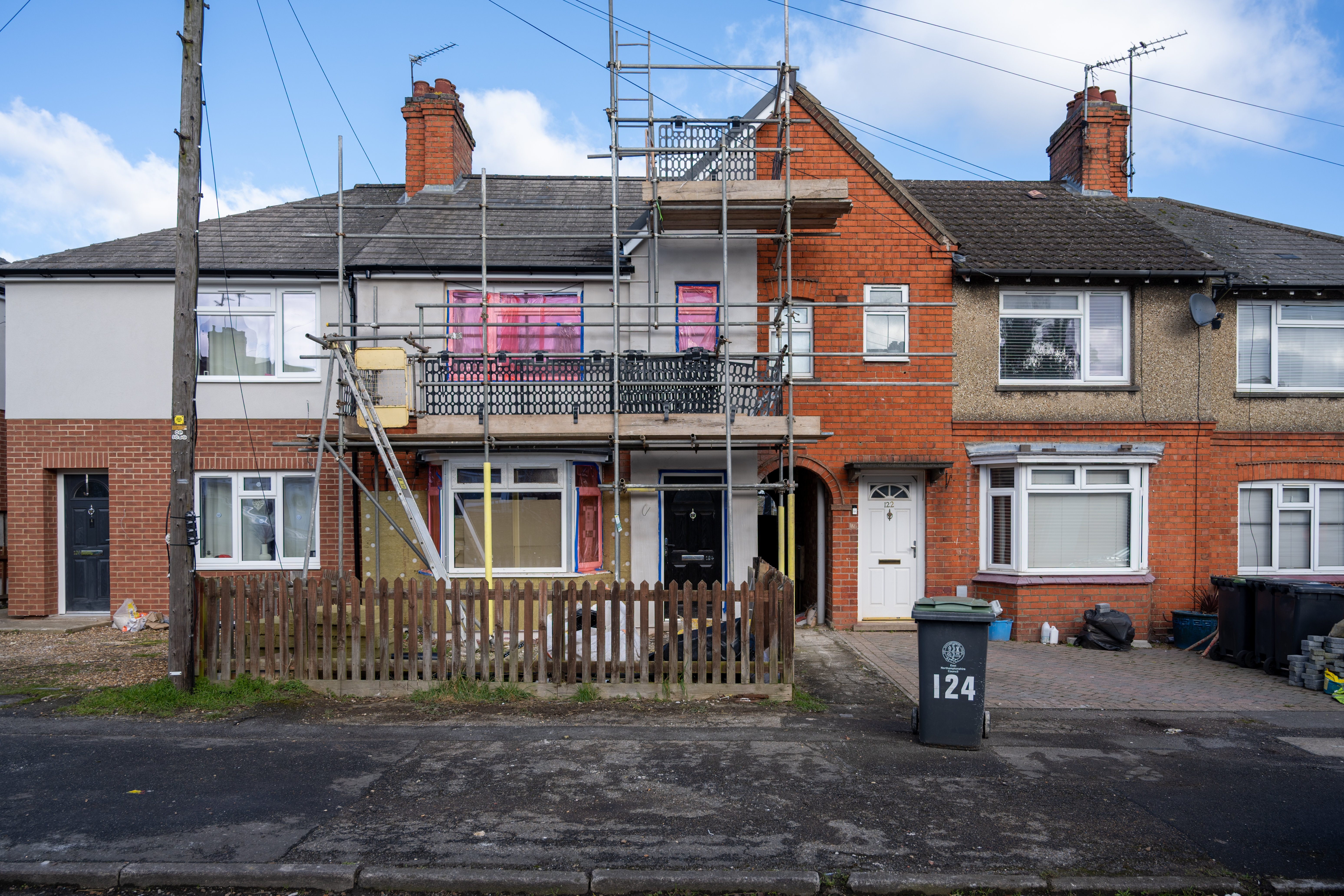 House with scaffolding